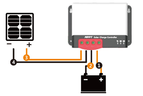 Secuencia conexión del Controlador Carga MPPT 100A 50A con Bluetooth 12/24V