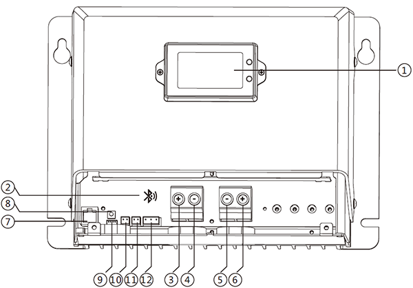 Conexiones del Regulador MPPT 250V 85A LCD 12/24/48V