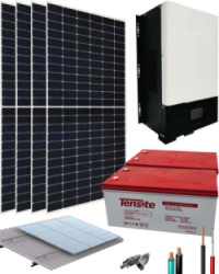 Kit Solar 1500W 24VDC 7000Whdía con Batería de Gel 300A 