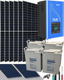 Kit Solar 3000W 24V 16200Whdía con Batería de Gel