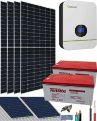 Kit Solar 3000W 24VDC 7000Whdía con Batería de Gel 300A