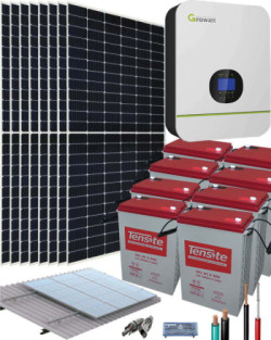 Kit Solar 3000W 48VDC 11500Whdía con Batería de Gel