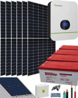 Kit Solar 3000W 48VDC 8600Whdía con Batería de Gel