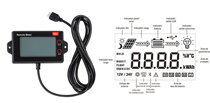 Pantalla del Regulador MPPT 12/24V con Bluetooth Pantalla del Regulador MPPT 12/24V con Bluetooth